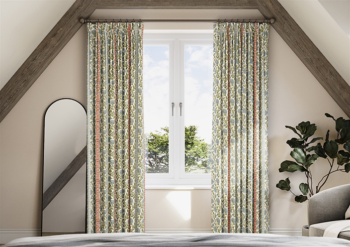 Petal & Block Latika Stripe, Neem - Made to Measure Curtains - Image 3
